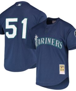Men's Seattle Mariners Ichiro Suzuki Mitchell & Ness Royal Cooperstown Collection Mesh Batting Practice Jersey