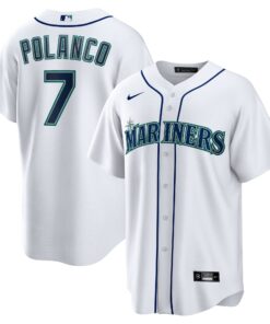 Men's Seattle Mariners Jorge Polanco White Home Jersey
