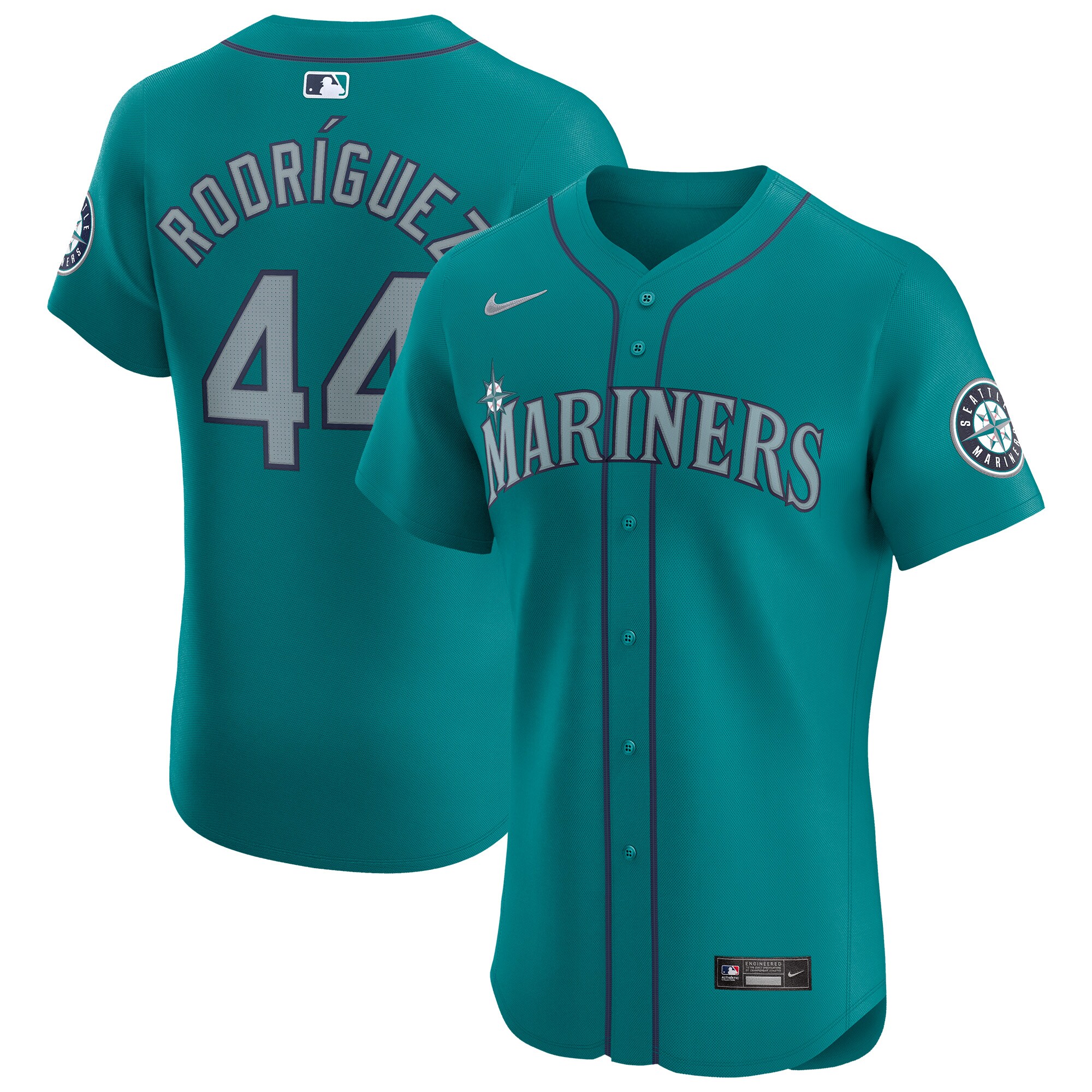Men's Seattle Mariners Julio RodrÃ­guez Aqua Alternate Elite Player Jersey