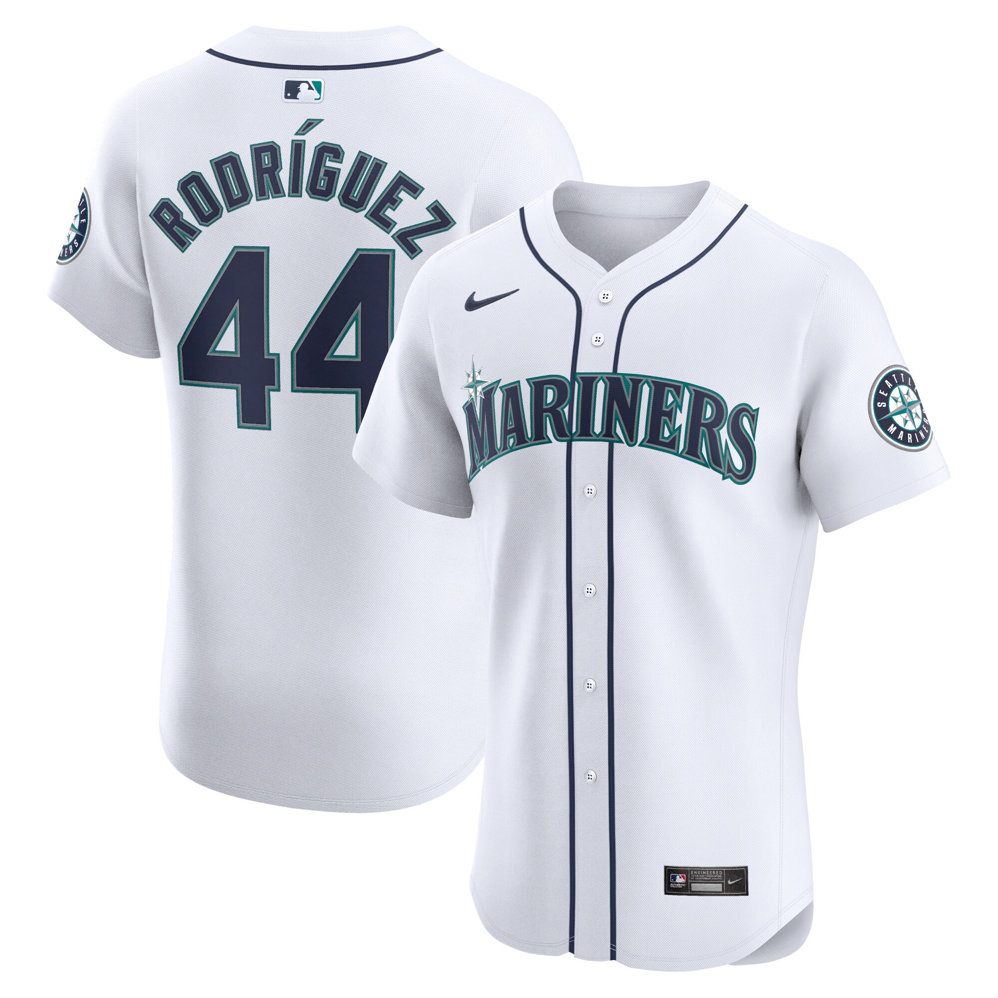 Men's Seattle Mariners Julio RodrÃ­guez White Home Elite Player Jersey