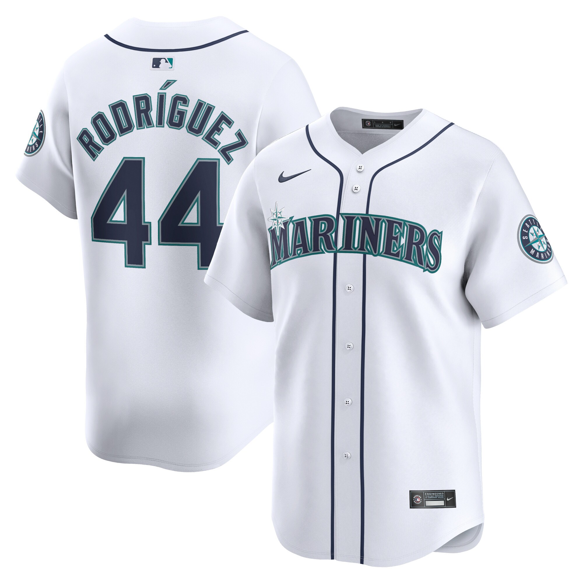 Men's Seattle Mariners Julio RodrÃ­guez White Home Limited Player Jersey