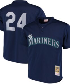 Men's Seattle Mariners Ken Griffey Jr. Mitchell & Ness Navy Cooperstown Collection Mesh Batting Practice Jersey