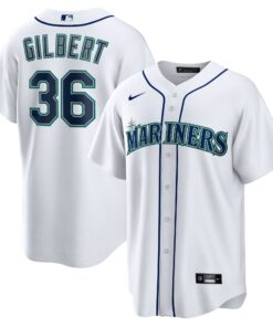 Men's Seattle Mariners Logan Gilbert White Home Jersey