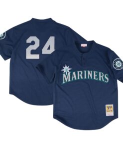 Men's Seattle Mariners Profile Navy Big & Tall Cooperstown Collection Mesh Batting Practice Jersey