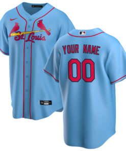Men's St. Louis Cardinals Light Blue Alternate Custom Jersey