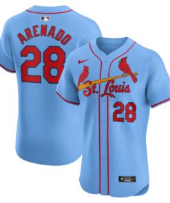 Men's St. Louis Cardinals Nolan Arenado Light Blue Alternate Elite Player Jersey