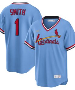 Men's St. Louis Cardinals Ozzie Smith Light Blue Road Cooperstown Collection Player Jersey