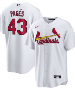 Men's St. Louis Cardinals Pedro PagÃ©s White Home Jersey