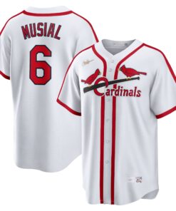 Men's St. Louis Cardinals Stan Musial White Home Cooperstown Collection Player Jersey