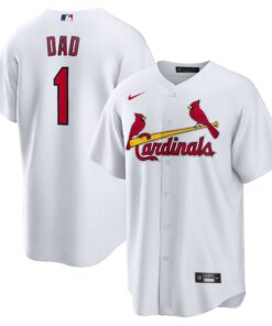 Men's St. Louis Cardinals White #1 Dad Home Jersey