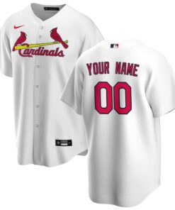 Men's St. Louis Cardinals White Home Custom Jersey