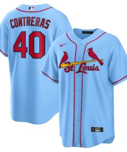 Men's St. Louis Cardinals Willson Contreras Light Blue Alternate Jersey