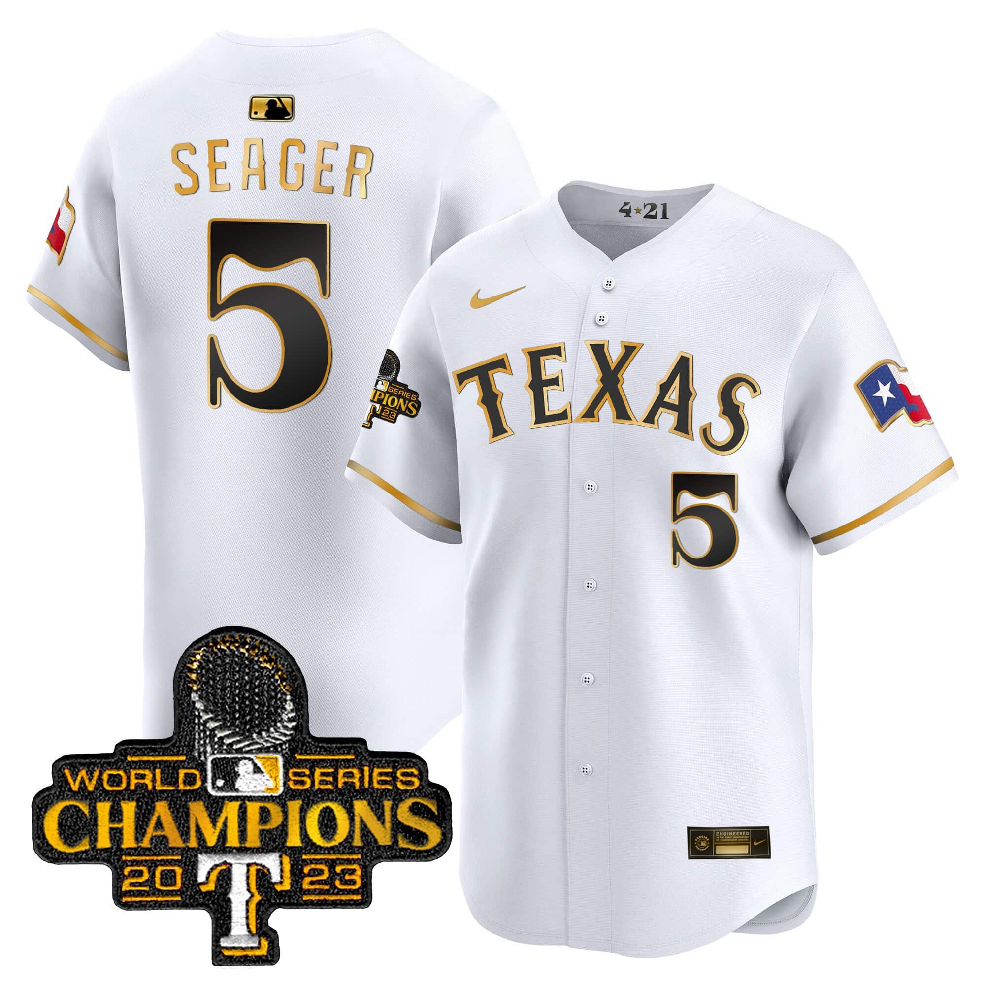 Men's Texas Rangers 2023 World Series Champions City Connect Vapor Premier Limited Jersey