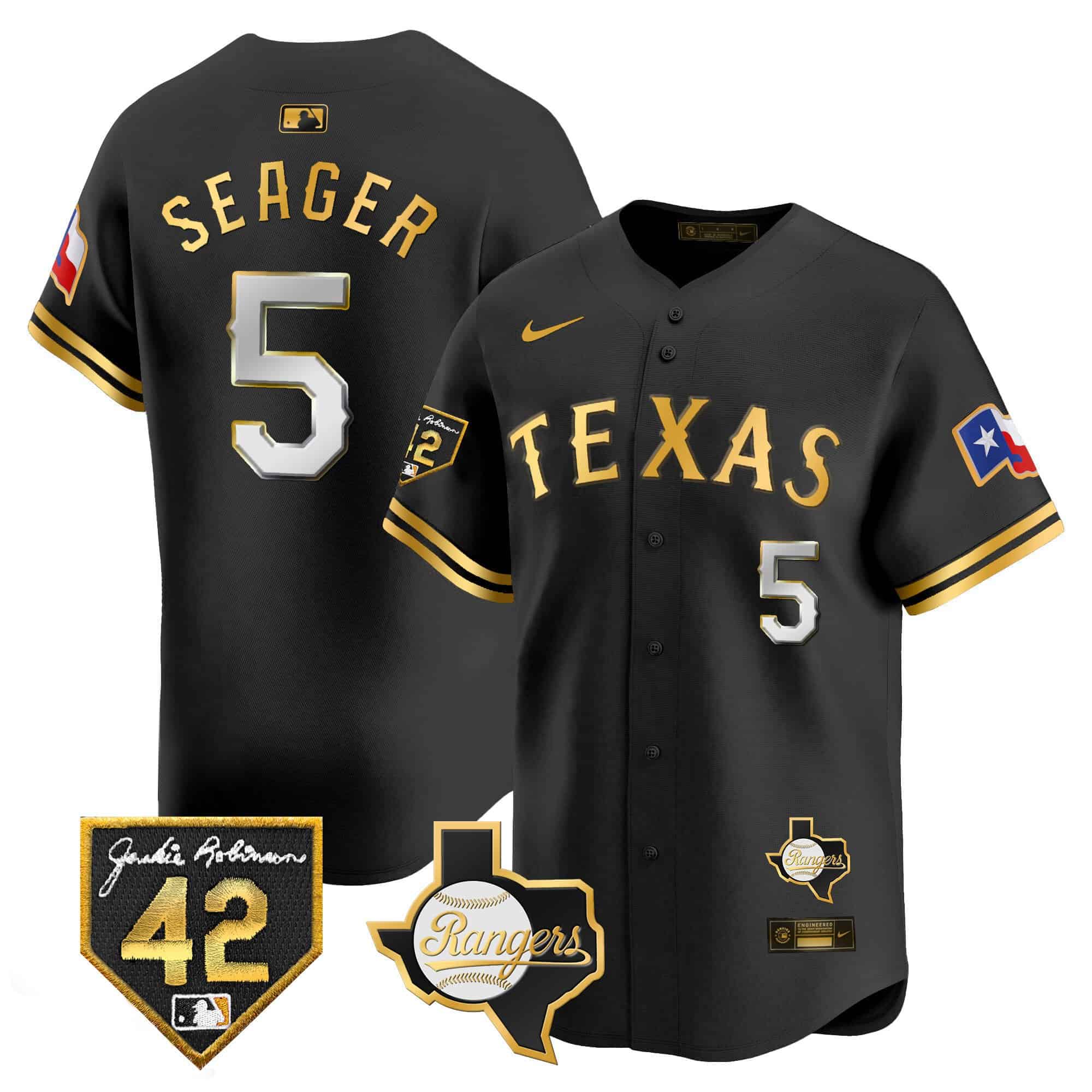 Men's Texas Rangers 2024 Jackie Robinson Patch Vapor Premier Limited Jersey