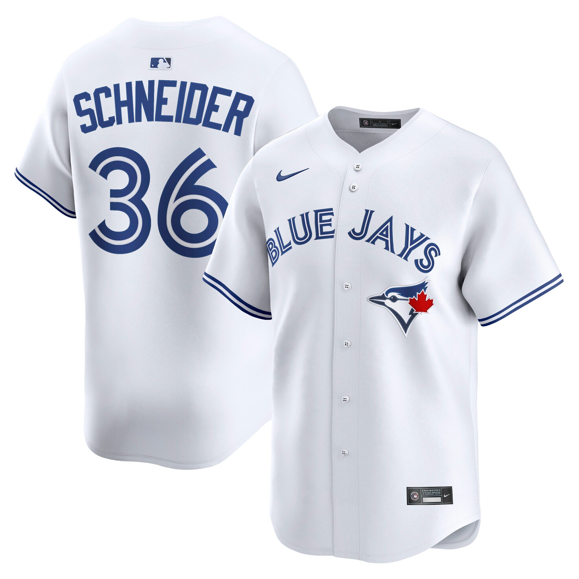 Men's Toronto Blue Jays Davis Schneider White Home Limited Player Jersey
