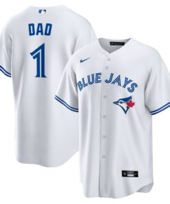 Men's Toronto Blue Jays White #1 Dad Home Jersey