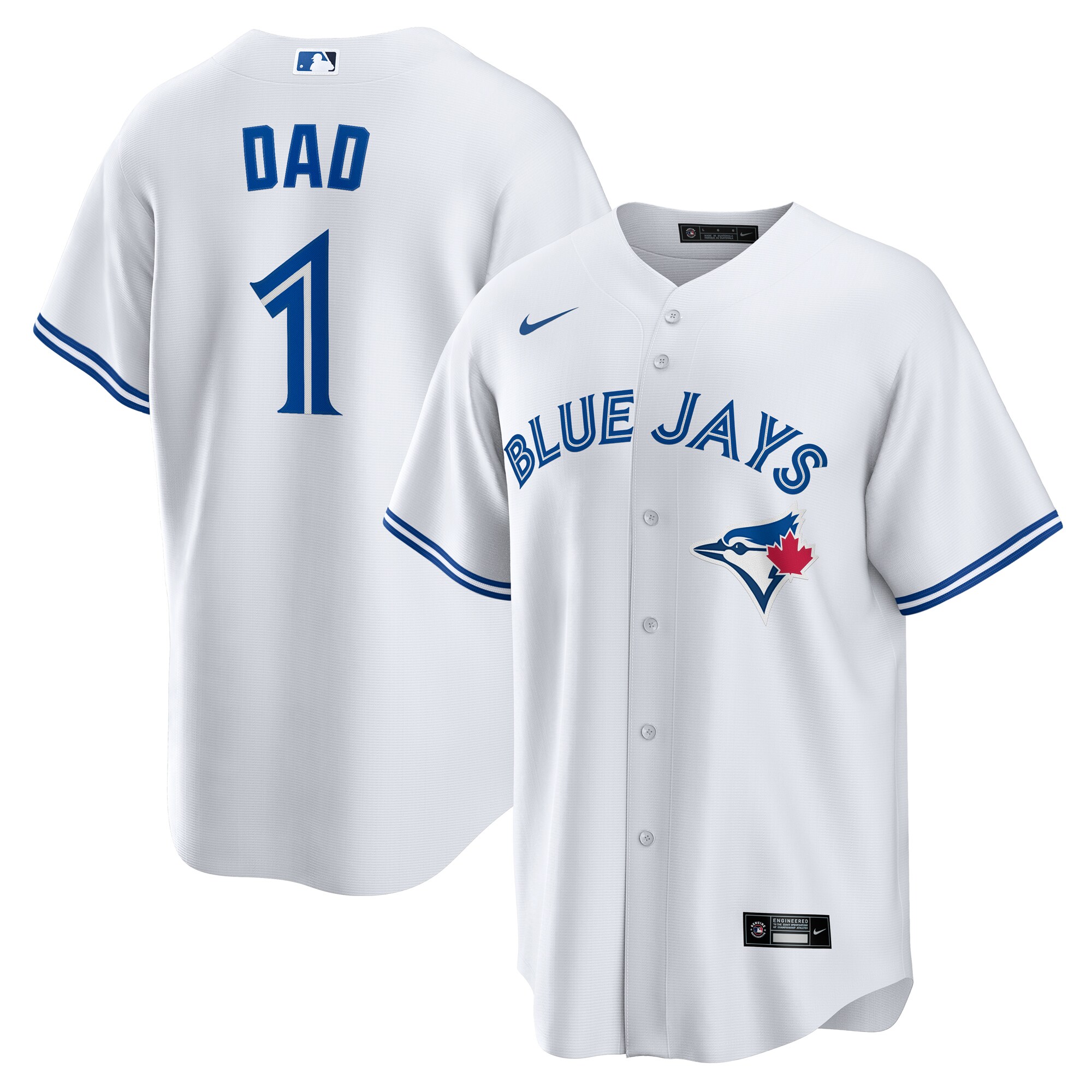 Men's Toronto Blue Jays White #1 Dad Home Jersey