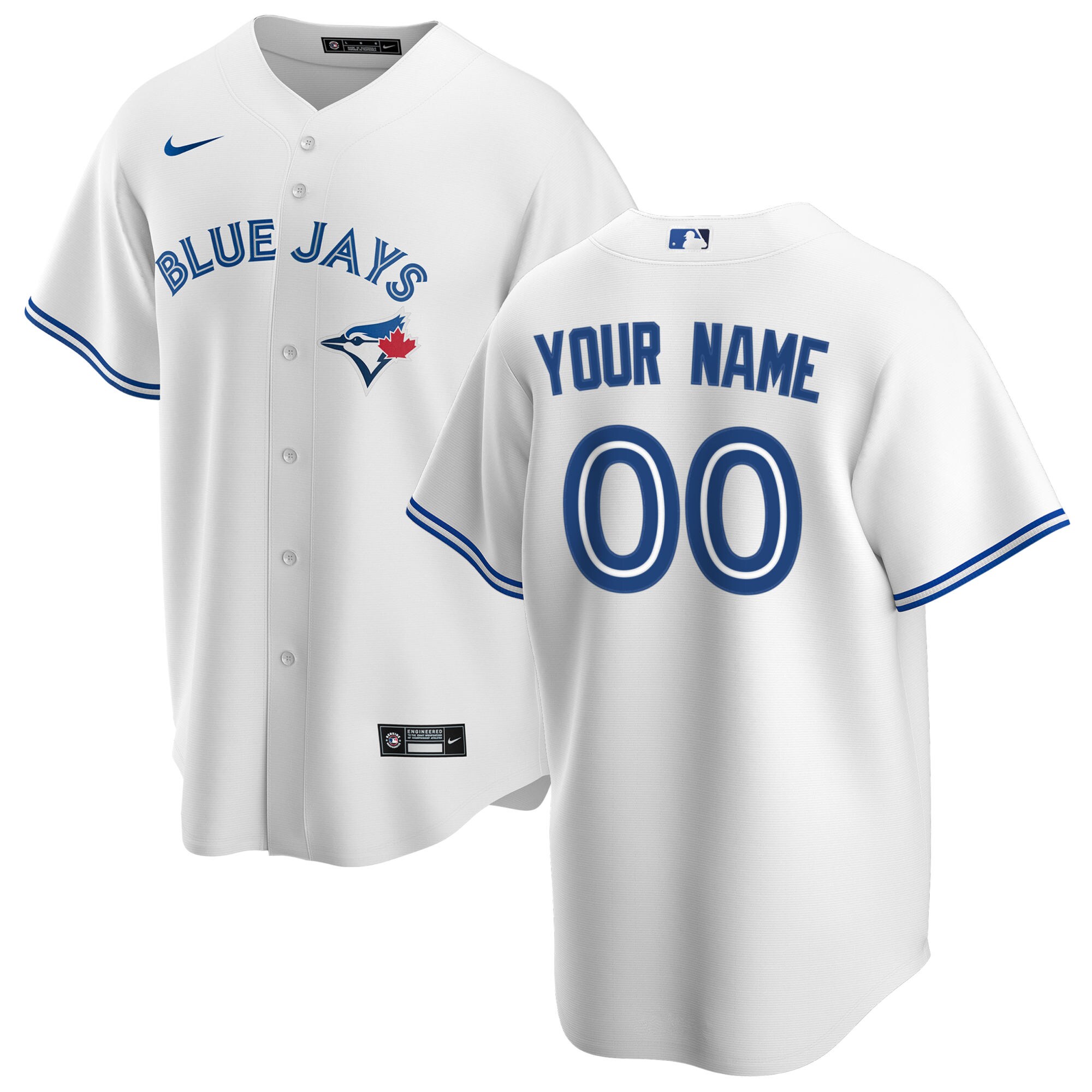 Men's Toronto Blue Jays White Home Custom Jersey