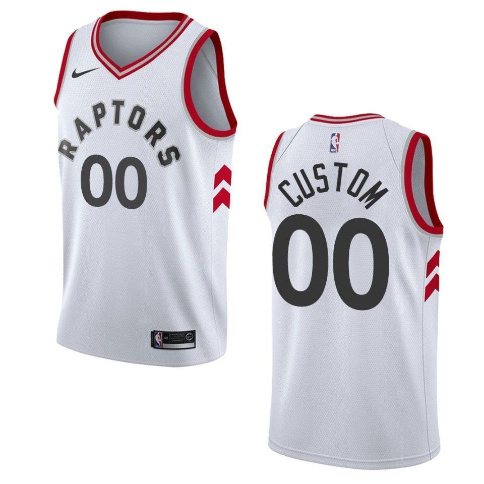 Men's Toronto Raptors 00 Custom Association Swingman Jersey - White - JS782