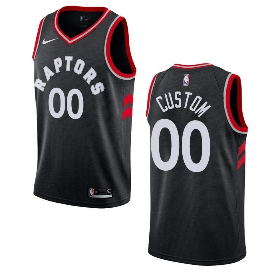 Men's Toronto Raptors 00 Custom Statement Swingman Jersey - Black - JS574