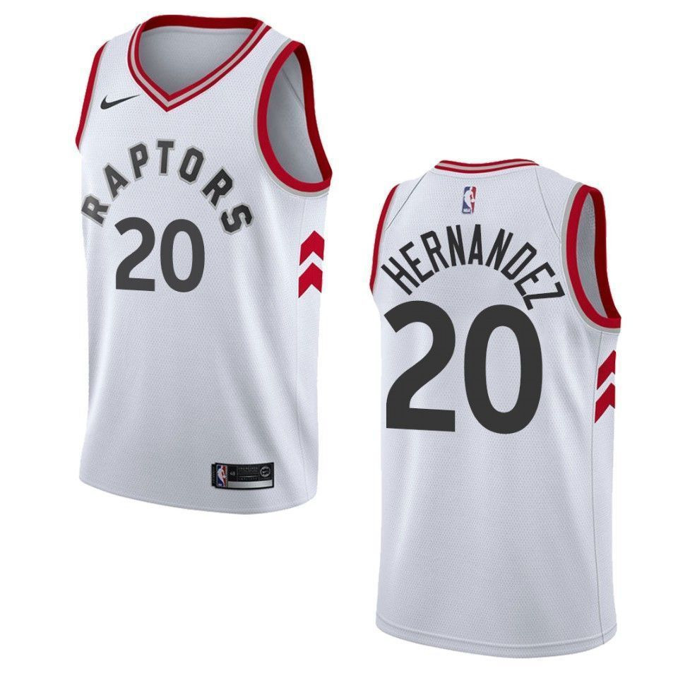 Men's Toronto Raptors 20 Dewan Hernandez Association Swingman Jersey - White - JS835