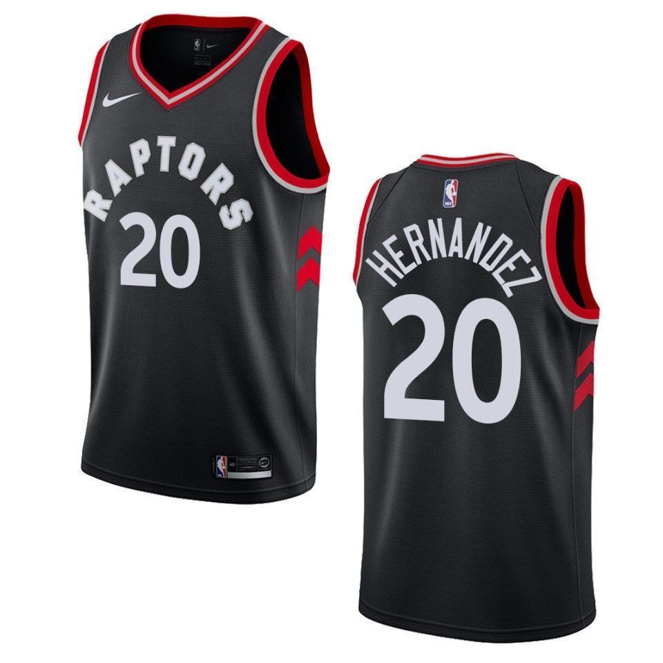 Men's Toronto Raptors 20 Dewan Hernandez Statement Swingman Jersey - Black - JS928