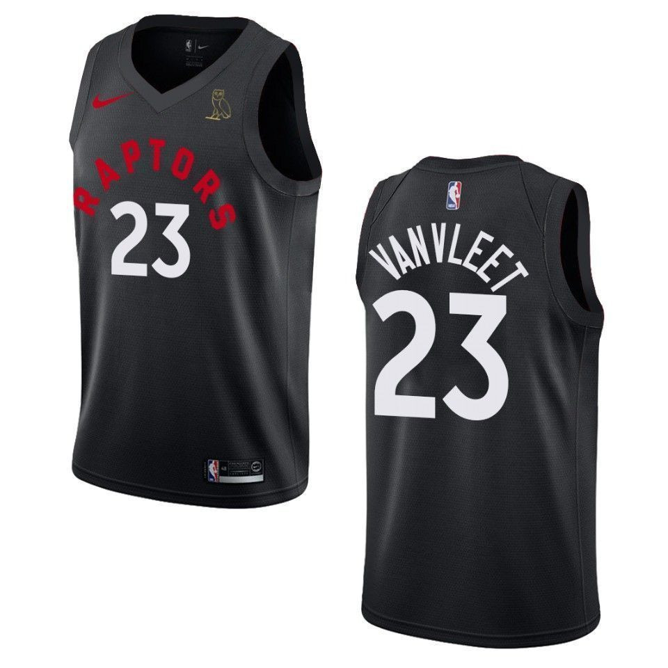 Men's Toronto Raptors 23 Fred Vanvleet Drake Ovo Collection Jersey - Black - JS646