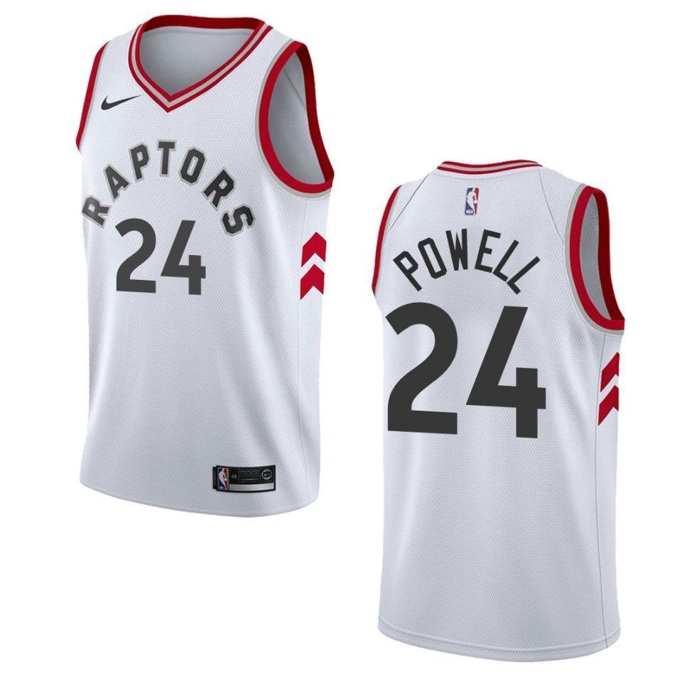 Men's Toronto Raptors 24 Norman Powell Association Swingman Jersey - White - JS644