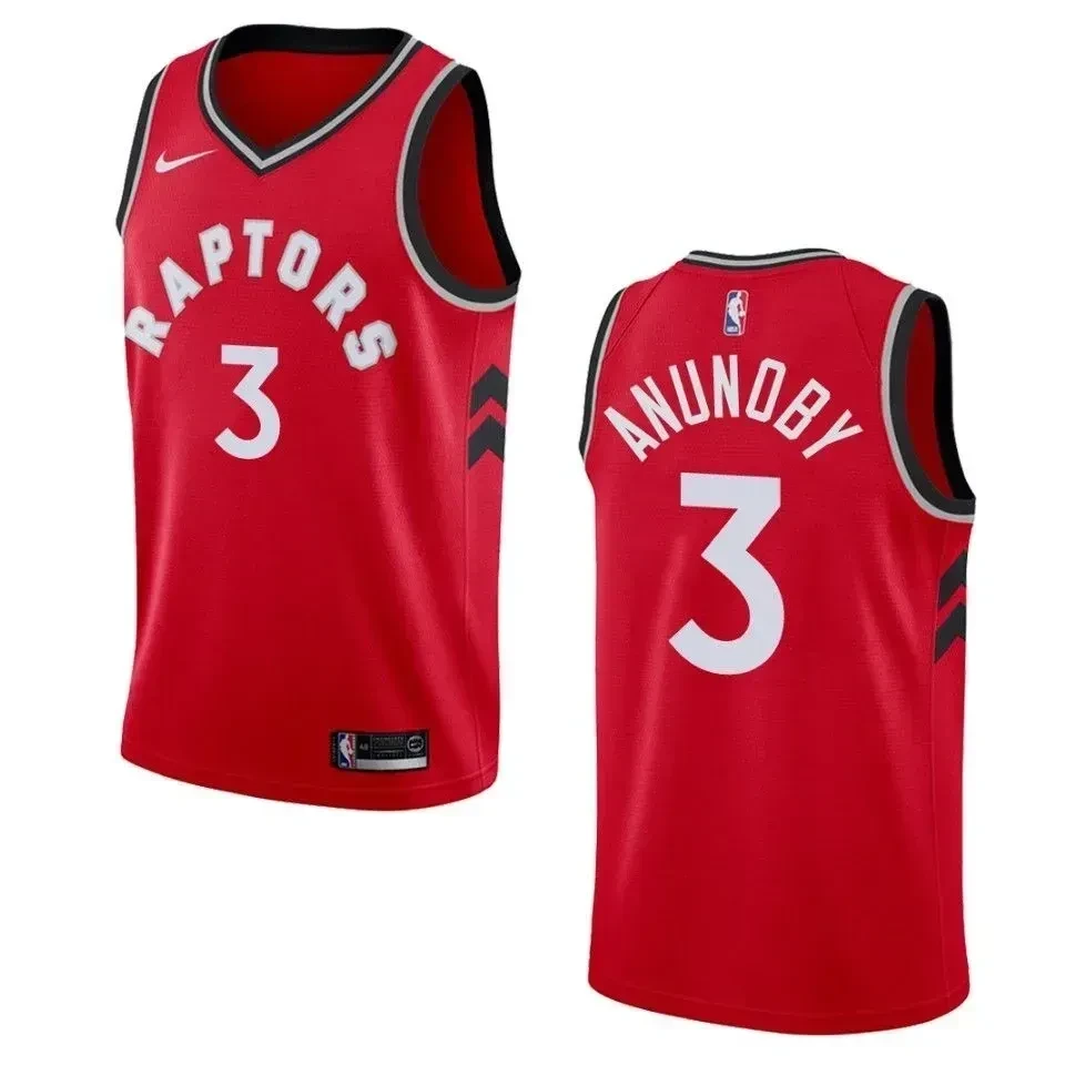 Men's Toronto Raptors 3 Og Anunoby Icon Swingman Jersey - Red - JS651