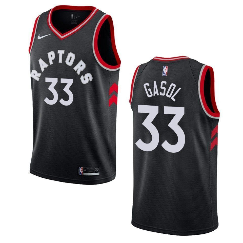 Men's Toronto Raptors 33 Marc Gasol Statement Swingman Jersey - Black - JS643