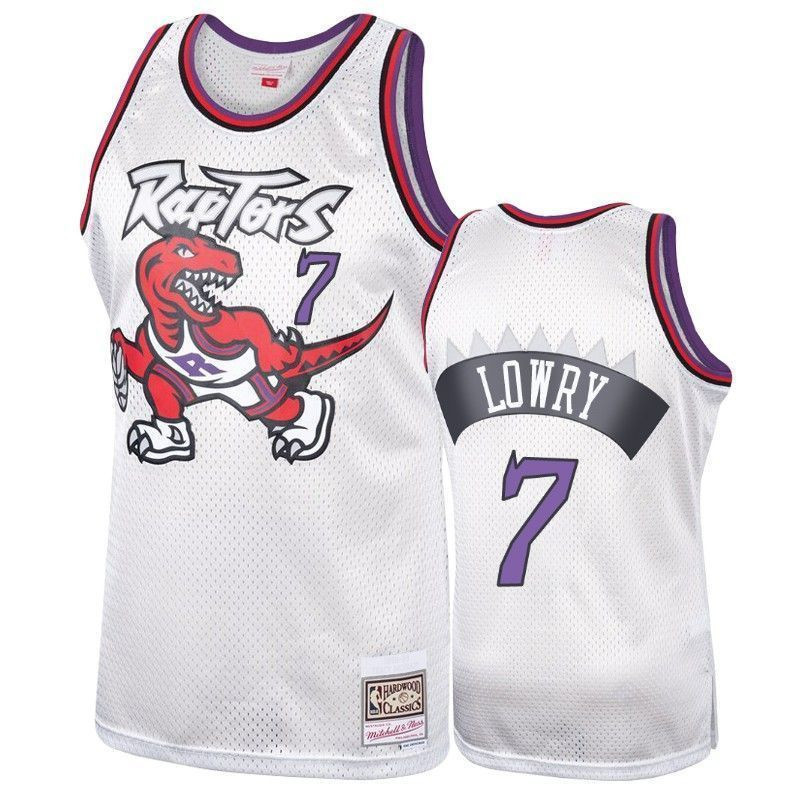 Men's Toronto Raptors 7 Kyle Lowry Hardwood Classics Platinum Jersey - JS362