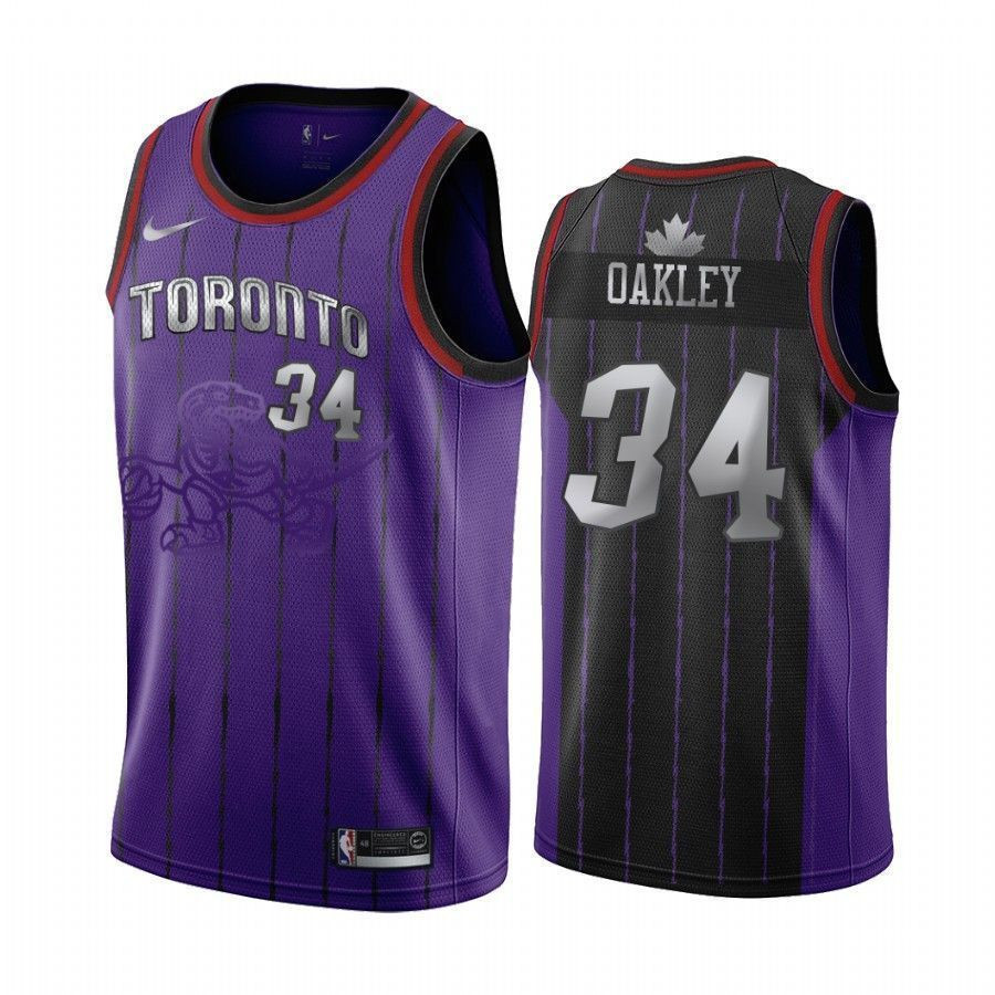 Men's Toronto Raptors Charles Oakley 34 Hardwood Classics Jersey - JS150
