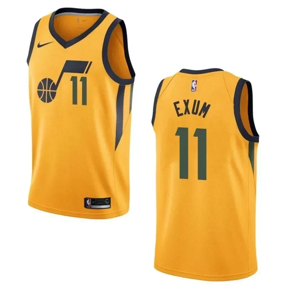 Men's Utah Jazz 11 Dante Exum Statement Swingman Jersey - Yellow - JS963