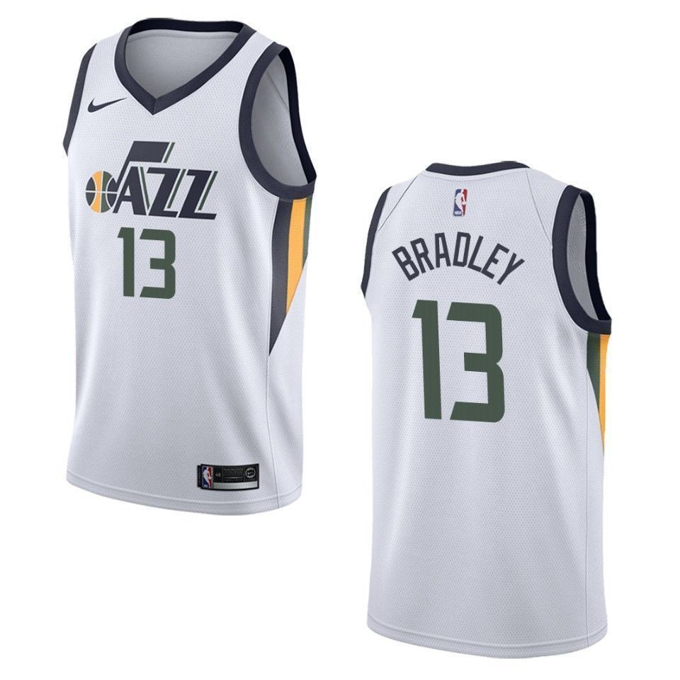 Men's Utah Jazz 13 Tony Bradley Association Swingman Jersey - White - JS810