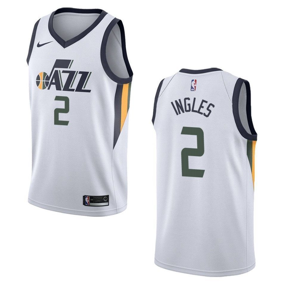 Men's Utah Jazz 2 Joe Ingles Association Swingman Jersey - White - JS855