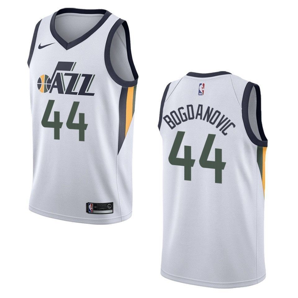 Men's Utah Jazz 44 Bojan Bogdanovic Association Swingman Jersey - White - JS846