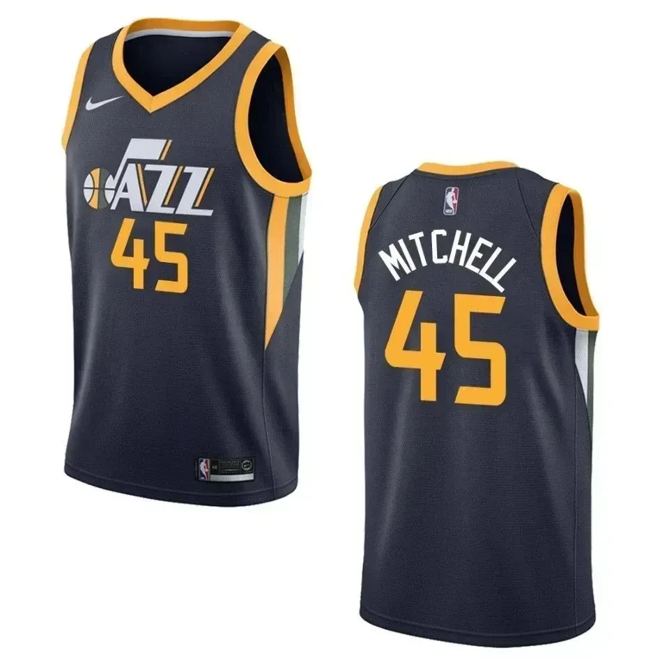 Men's Utah Jazz 45 Donovan Mitchell Icon Swingman Jersey - Navy - JS928