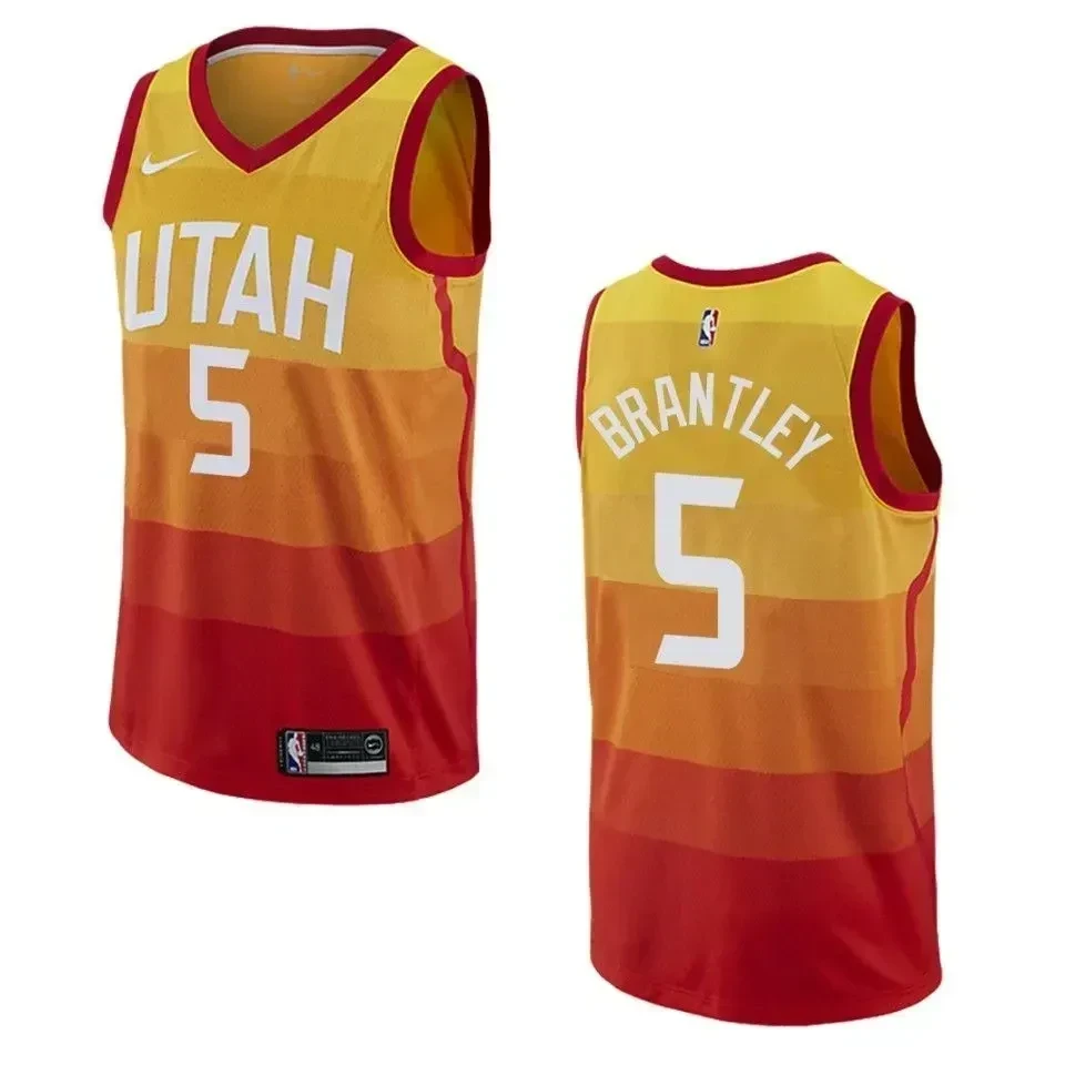 Men's Utah Jazz 5 Jarrell Brantley City Swingman Jersey - Orange - JS221
