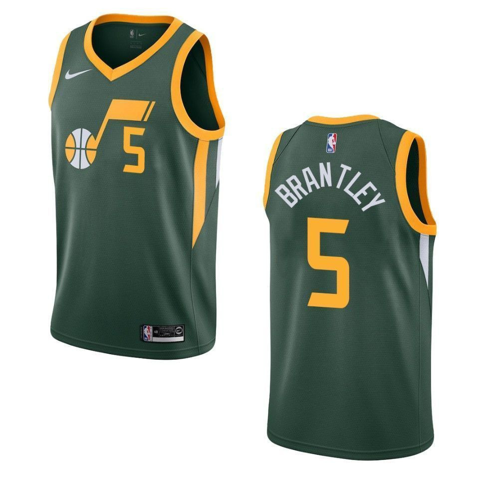 Men's Utah Jazz 5 Jarrell Brantley Earned Swingman Jersey - Green - JS382