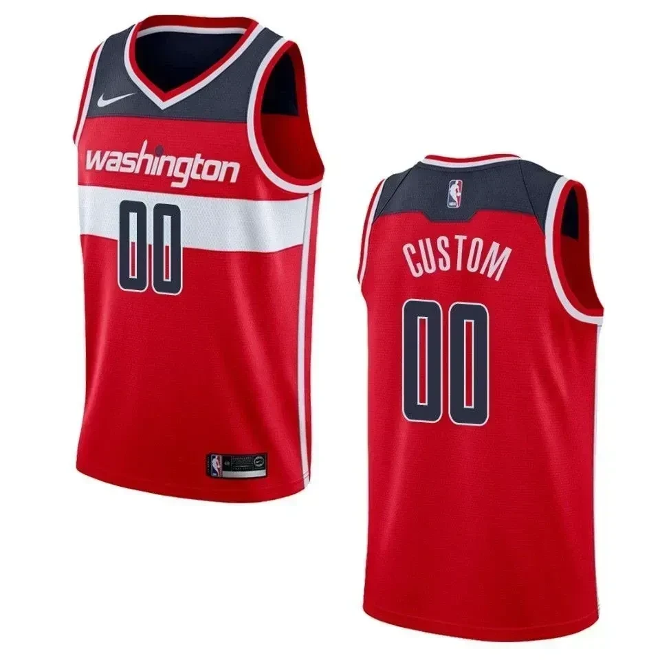 Men's Washington Wizards 00 Custom Icon Swingman Jersey - Red - JS898