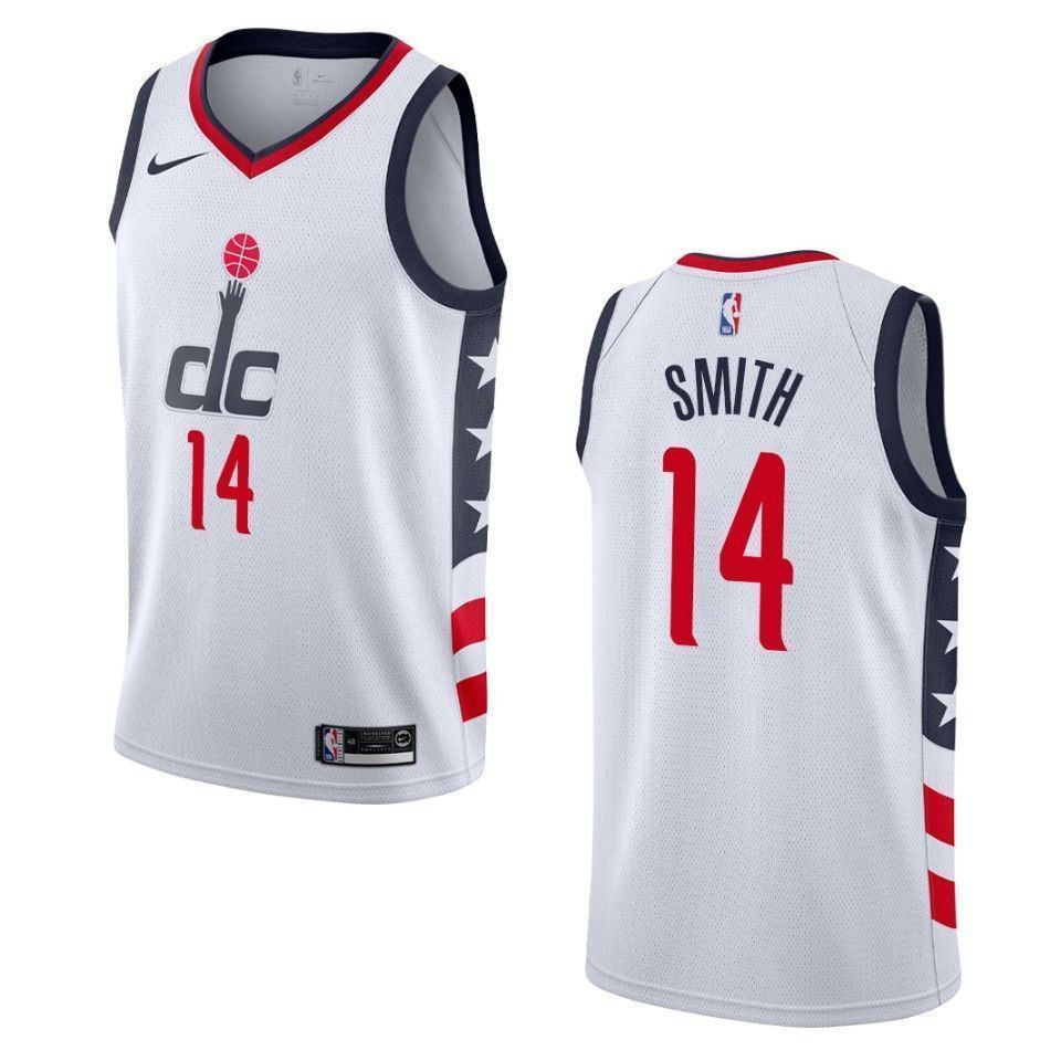 Men's Washington Wizards 14 Ish Smith City Swingman Jersey - White - JS373