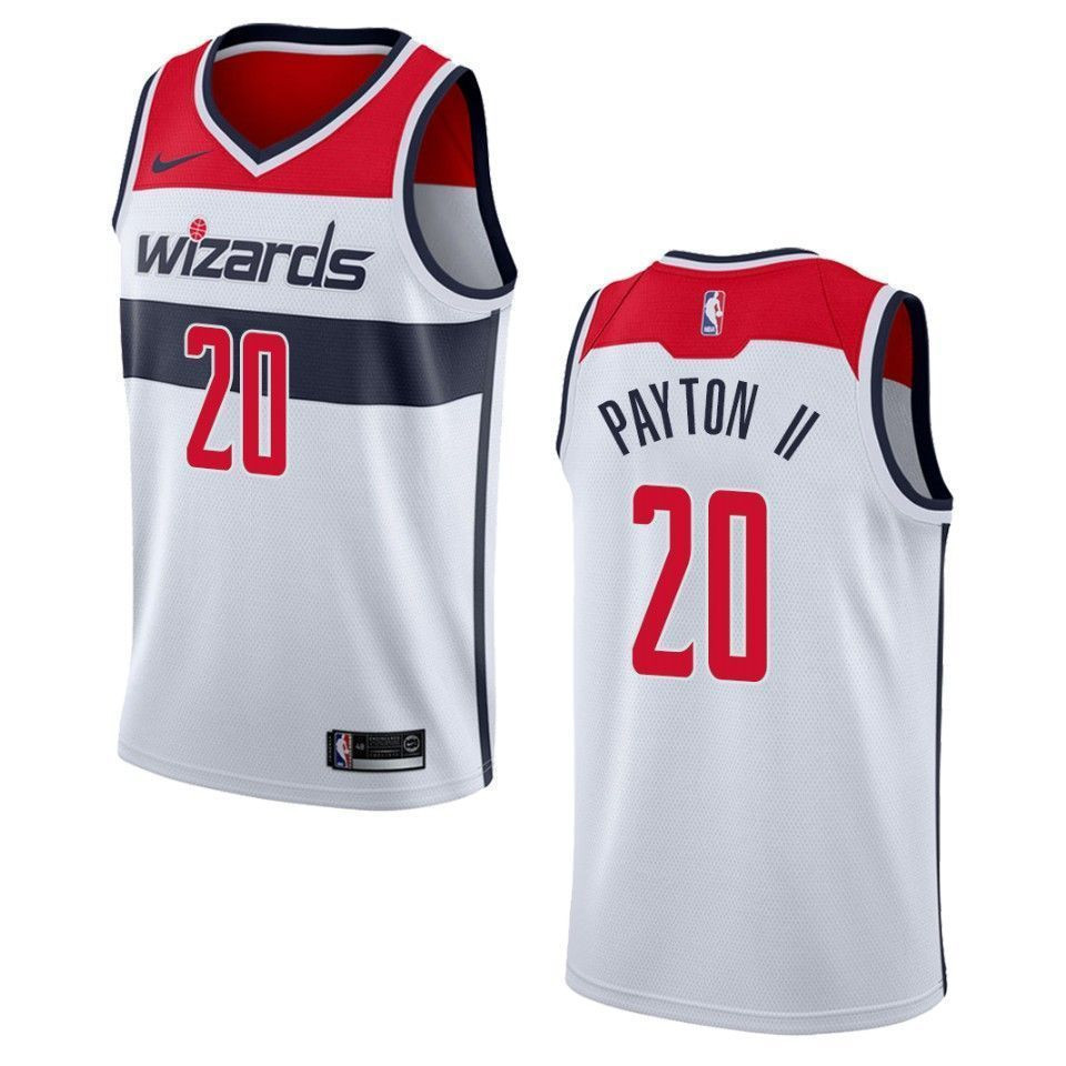 Men's Washington Wizards 20 Gary Payton Ii Association Swingman Jersey - White - JS234