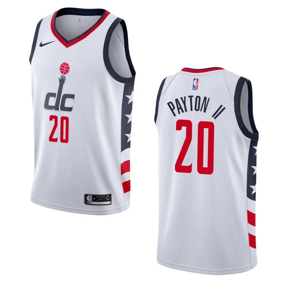 Men's Washington Wizards 20 Gary Payton Ii City Swingman Jersey - White - JS985