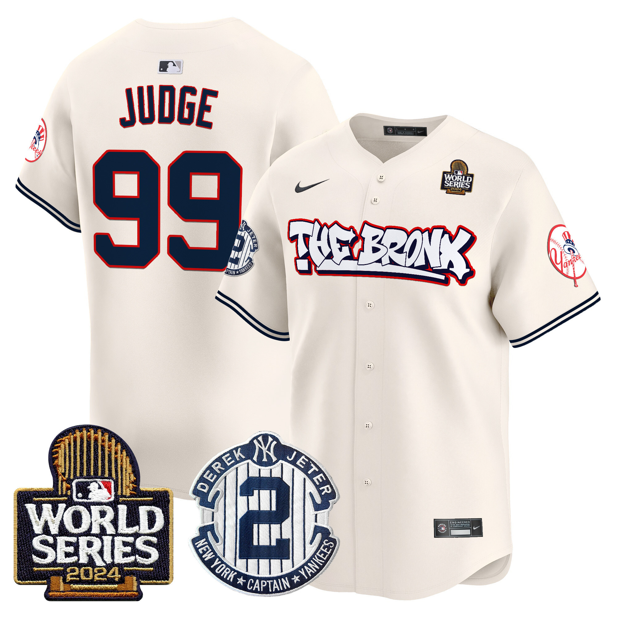 Men's Yankees The Bronx 2024 World Series Vapor Premier Limited Jersey V2