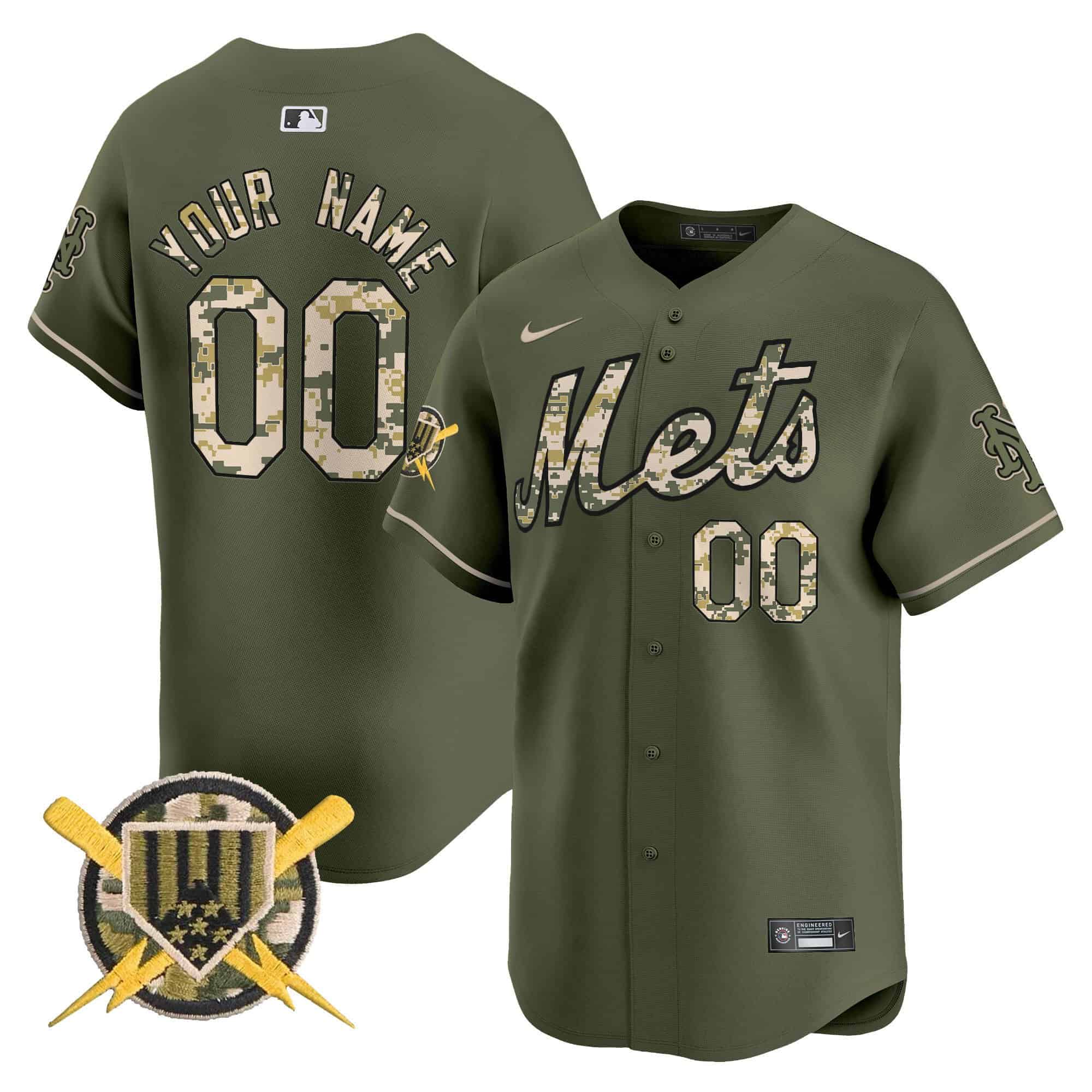 Mets Armed Forces Day Vapor Premier Limited Custom Jersey