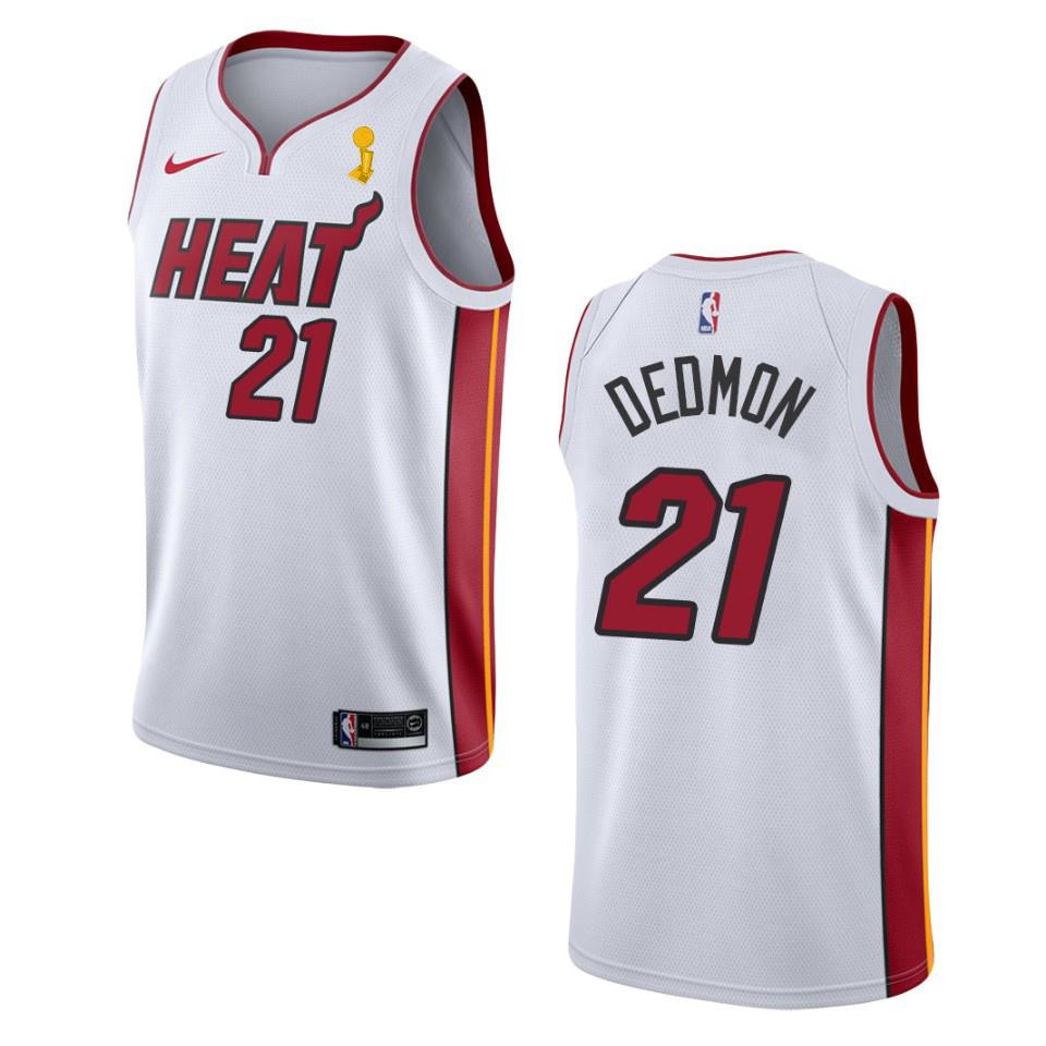 Miami Heat Dewayne Dedmon 21 Champions Cup 2023 Patch Jersey White - JS411