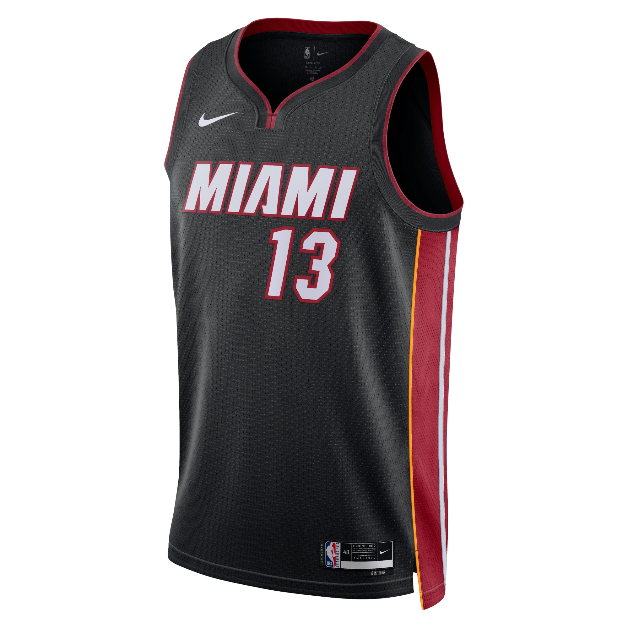 Miami Heat Icon Edition Swingman Jersey - Black - Bam Adebayo - Unisex - JS428