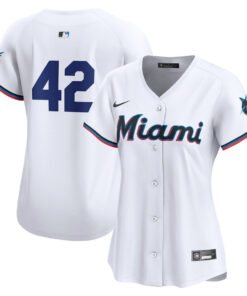 Miami Marlins 2024 Jackie Robinson Day Home Limited Women Jersey - White