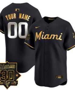 Miami Marlins 30 Seasons Anniversary Patch Vapor Premier Limited Custom Jersey  All Stitched - Jersey AZ