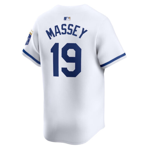 Michael Massey 19 Kansas City Royals Home Limited Player Men Jersey - White - Image 3